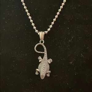 Stainless Steel Gecko Pendant